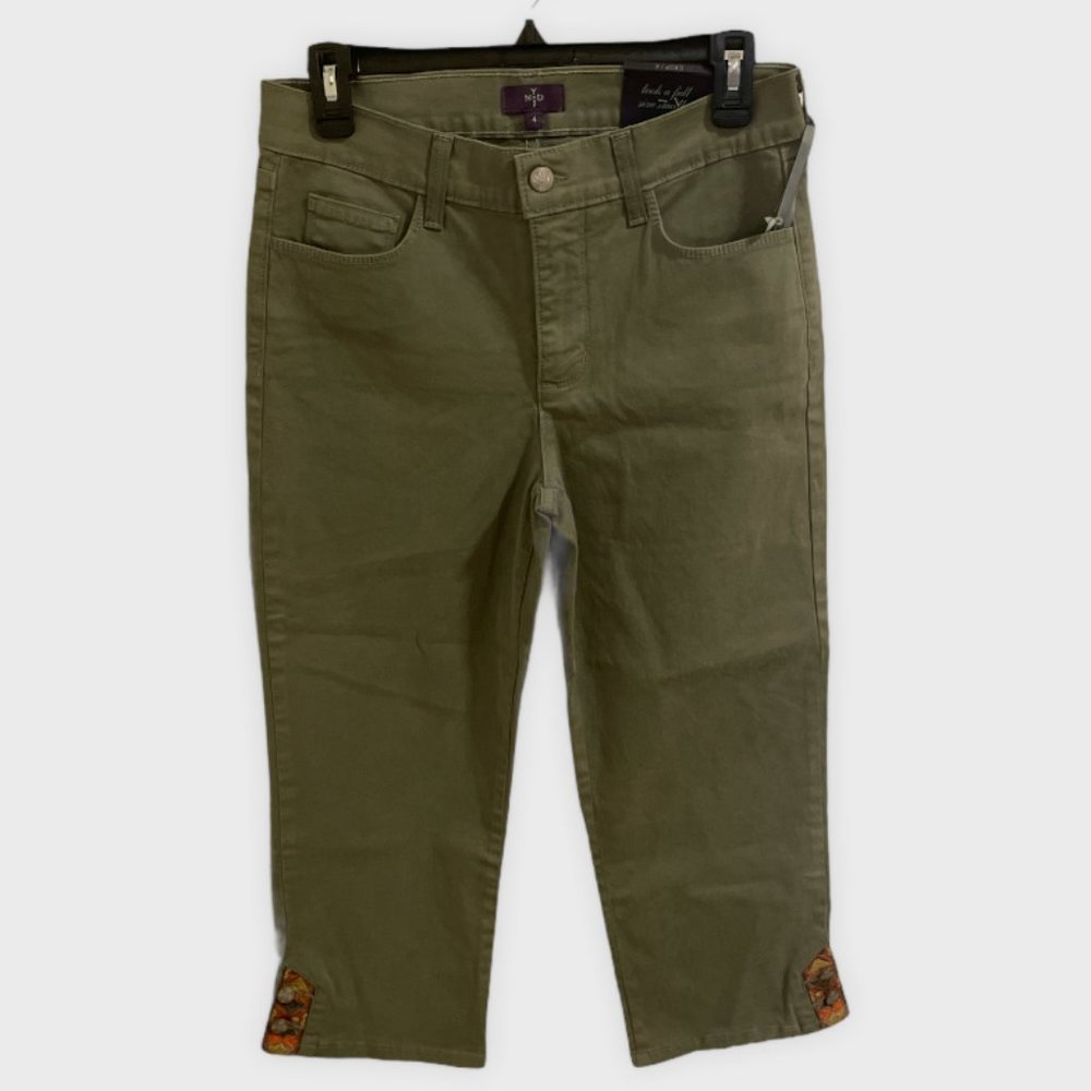 NWT NYDJ Crop Green Pants, Sz 4